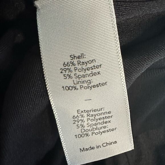 Elizabeth and James Minimalist Black Midi Dress Asymmetrical Hem Halter Cocktail - Picture 7 of 7